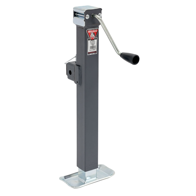 Bulldog 5000 Lbs Capacity Pipe Mount Square Jack, Side Wind, 15" Lift, 15.10" Bracket Height, Square Tube Mount Brackets